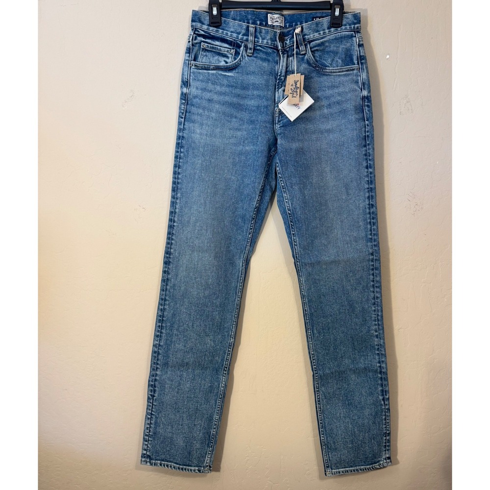 Faherty Jeans Mens 29x34‎ Slim Straight Blue Sandy Point Wash Organic Cotton NEW